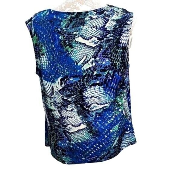 Coco Bianco Snakeskin Drapey Sleeveless Top Women's XL - Picture 3 of 6